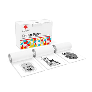 Phomemo 53mm 20-year Lasting White Sticker Thermal Paper for M02/M02S/M02Pro/M03/M04S/M04AS/M832/P2S丨3 Rolls