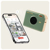 Phomemo A30 bluetooth label maker connected to smartphone app, wireless thermal label printer for editing and printing ribbon labels