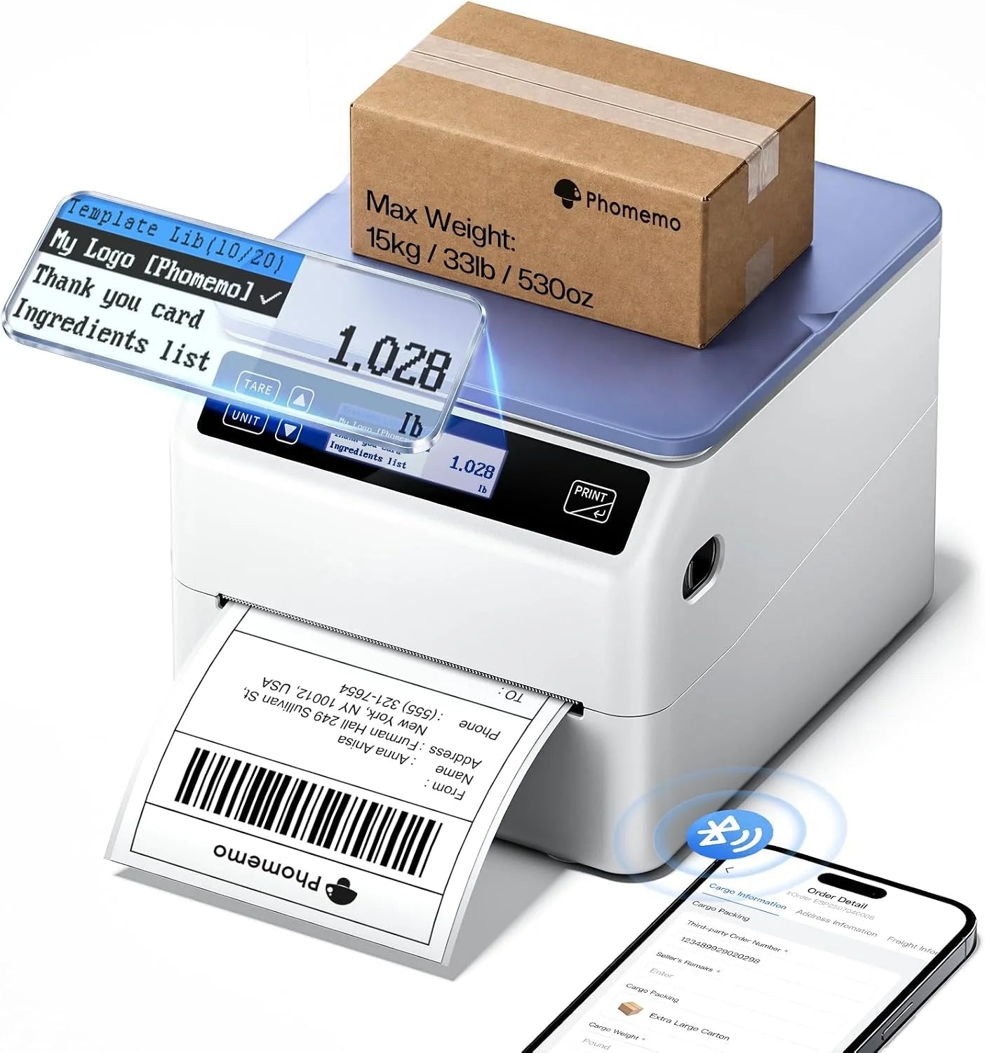 Phomemo D422S Bluetooth Shipping Label Printer - Phomemo