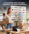 Phomemo D520BT Shipping Label Printer, Black, with Labels 500 4x6 Labels Included, Built-In Paper Bin, Bluetooth and USB, Up to 72 Labels/Min, For Shipping, Address and Barcode Labels,Standard Printer - Phomemo