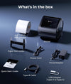 Phomemo D520BT Shipping Label Printer, Black, with Labels 500 4x6 Labels Included, Built-In Paper Bin, Bluetooth and USB, Up to 72 Labels/Min, For Shipping, Address and Barcode Labels,Standard Printer - Phomemo