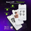 Phomemo mobile app interface displaying tattoo preview, tattoo editing tools, and stencil design selection on a smartphone screen
