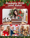Phomemo M220 Label Maker, New Flagship 3.14 Inch Bluetooth Portable Thermal Label Printer for Barcode, Address, Labeling, Mailing, File Folder, Easy to Use, Support Phone&PC，Standard Printer - Phomemo