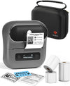 Phomemo M220 Portable Bluetooth Thermal Label Maker - 80mm Mini Printer with 3 Packs Label & Case, Compatible with Android/iOS for Home & Office Use - Phomemo