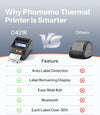 Phomemo Shipping Label Printer with Screen and Built-in Label Bin D421R 4x6 Bluetooth Thermal Printer with RFID Auto Detection, Real-time Paper Display, Compatible with iPhone, Android,Standard Printer - Phomemo
