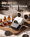 Phomemo Thermal Transfer Label Printer-E50Pro Label Maker Machine with Tape 300 DPI with 1.97" (50 mm) Black-on-gold Circular Cartridge, Bluetooth Waterproof Label Maker for DIY Office Small Business,Standard Printer - Phomemo
