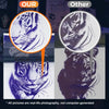 High-quality stencil result from Phomemo tattoo transfer paper vs blurred competitor print.