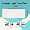 Phomemo 53mm Transparent Sticker Long - Lasting Thermal Paper for T02 & M832丨3 Rolls - Phomemo